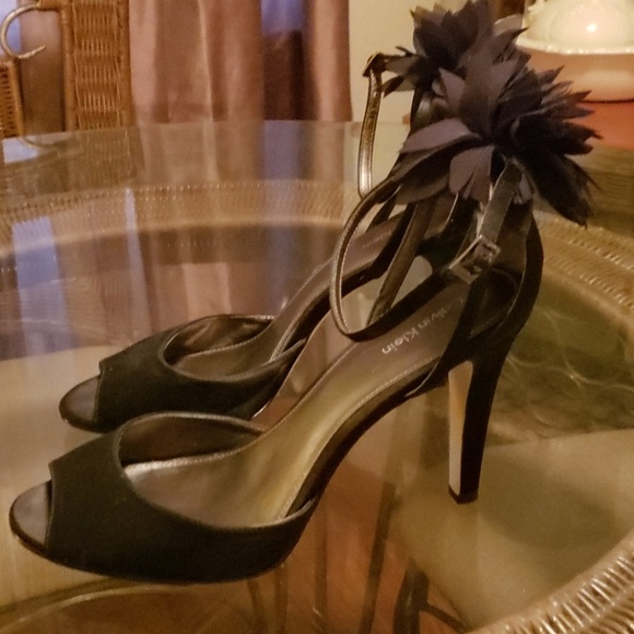 Calvin Klein Olivia blk peeptoe ankle strap. Sz 10 - Picture 5 of 5